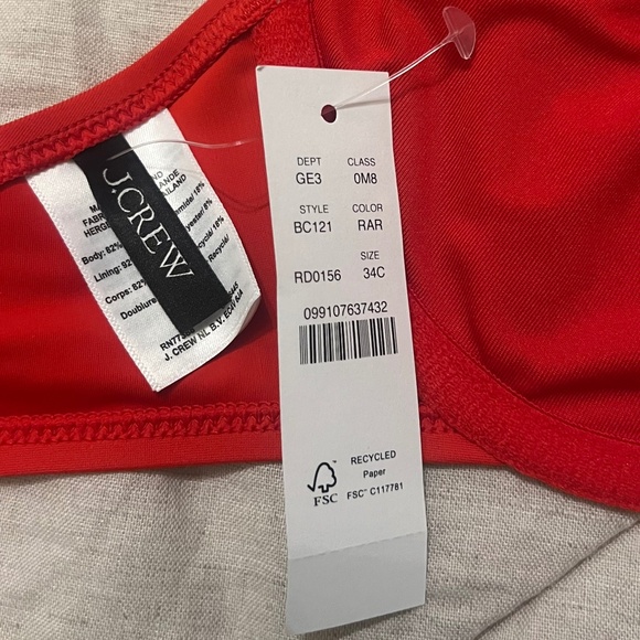 J Crew 1993 underwire bikini top | Red Arroyo | Size 34C - Picture 5 of 6